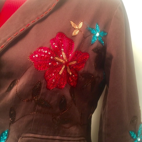 New Directions beautiful embroidered blazer Sz M - Picture 3 of 8